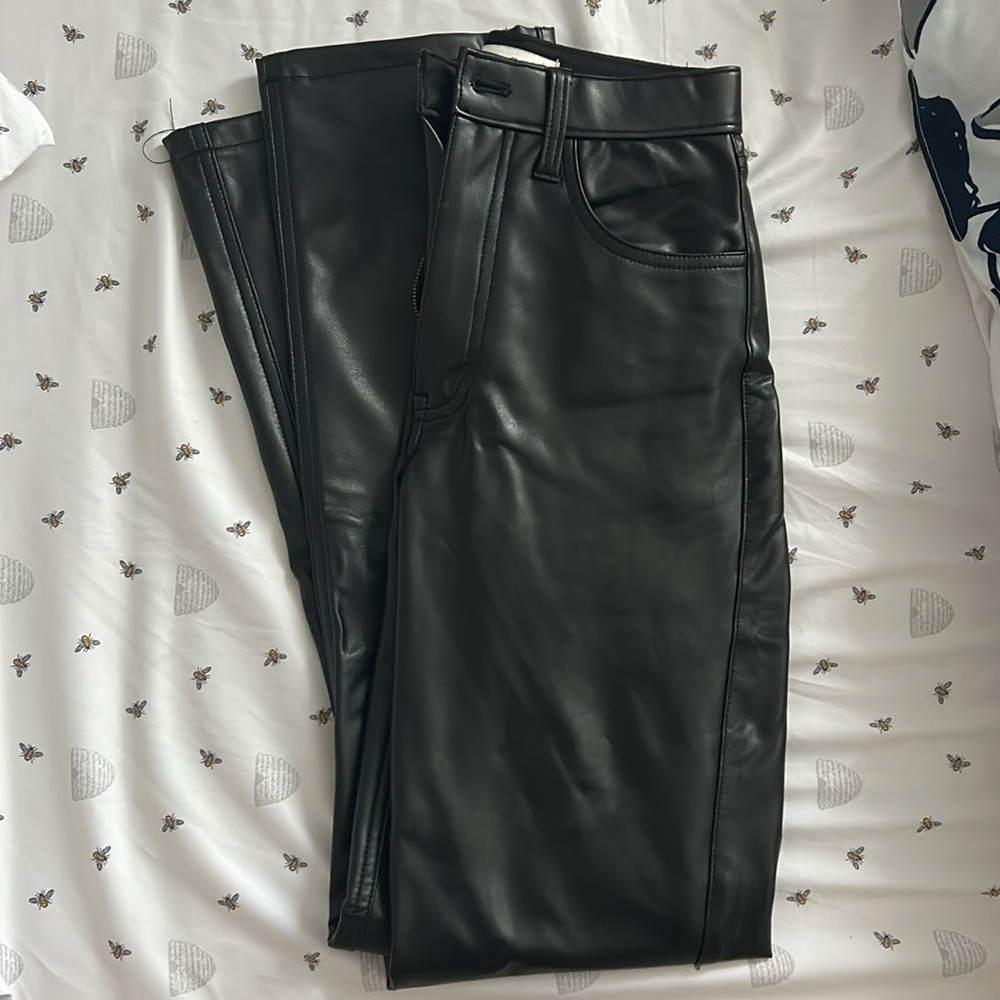 Abercrombie Leather Straight Pants